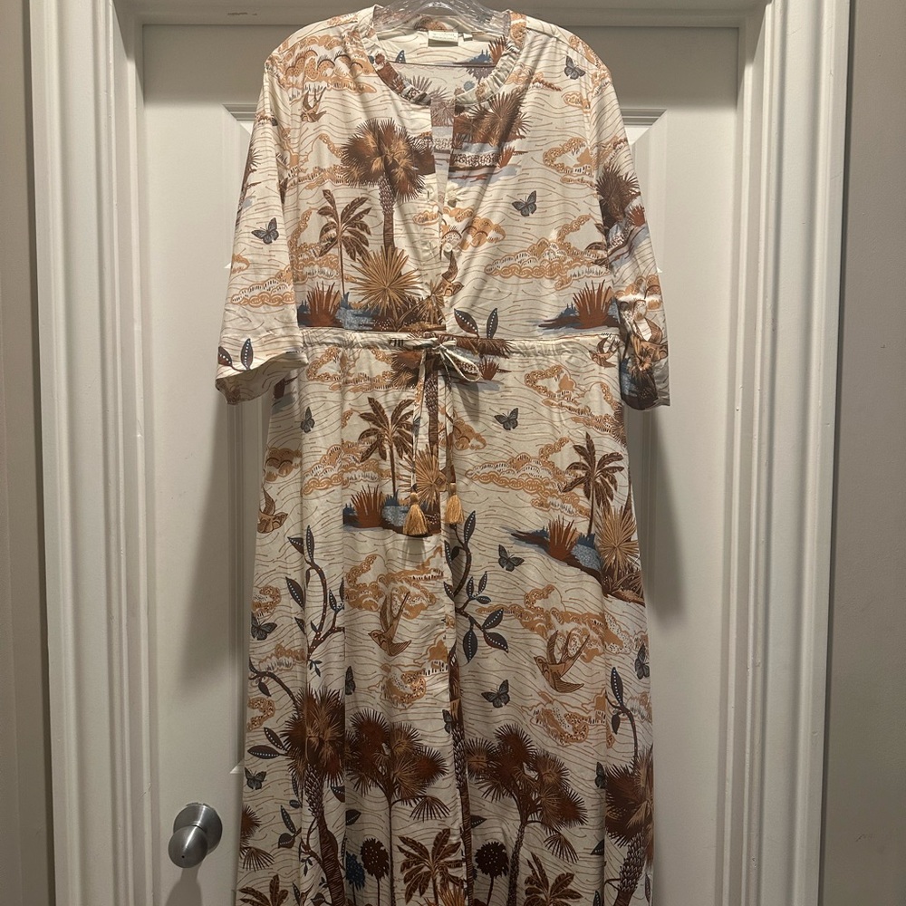 Spartina 449 Cream and Brown Patterned Fabric